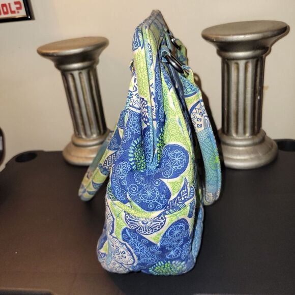 GUC Vera Bradley Retired Blue/Green Doodle Daisy Handbag - Picture 2 of 9